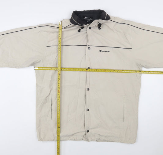 Champion Men's Beige 2XL Windbreaker Jacket Full Zip Lightweight