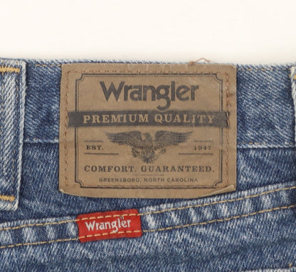Wrangler Men's Blue Denim Relaxed Fit 40 Regular Cargo Shorts