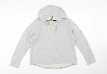 PUMA Womens Grey Hoodie Size 14 Pullover Long Sleeve Casual