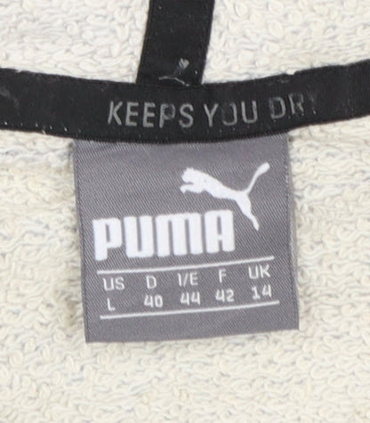 PUMA Womens Grey Hoodie Size 14 Pullover Long Sleeve Casual