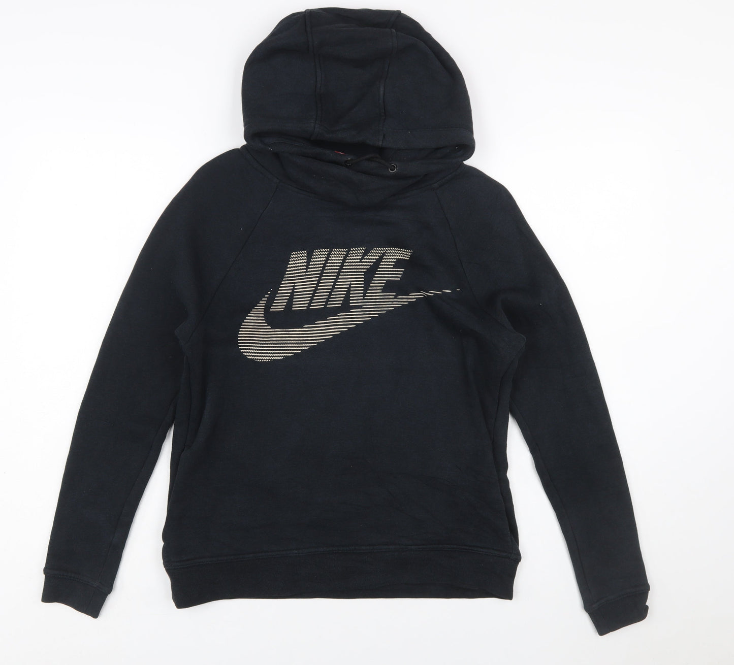 Nike Womens Black XS Pullover Hoodie with Logo Print
