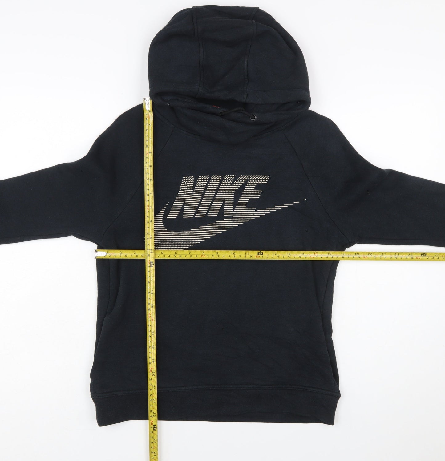 Nike Womens Black XS Pullover Hoodie with Logo Print
