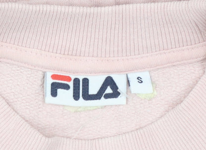 FILA Women's Pink & Grey Logo Sweatshirt Small Cotton Blend
