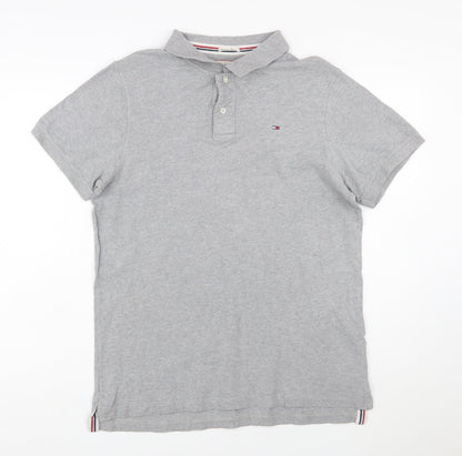 Hilfiger Denim Men's Grey XL Cotton Polo Shirt Classic Fit