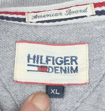 Hilfiger Denim Men's Grey XL Cotton Polo Shirt Classic Fit