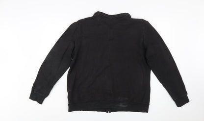 Puma Women Black Size 16 Full Zip Sweatshirt Cotton Blend