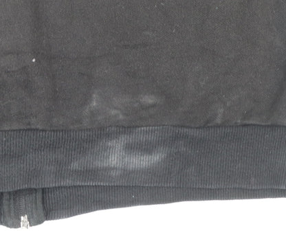 Puma Women Black Size 16 Full Zip Sweatshirt Cotton Blend