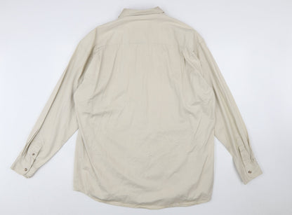 Rivers End Men's Beige Cotton Long Sleeve Button-Up Shirt XL