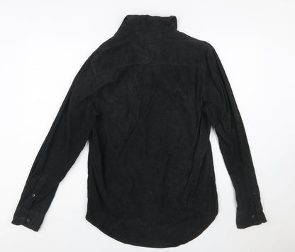 Joe Fresh Men's Black Cotton Corduroy Long Sleeve Button-Up Shirt S