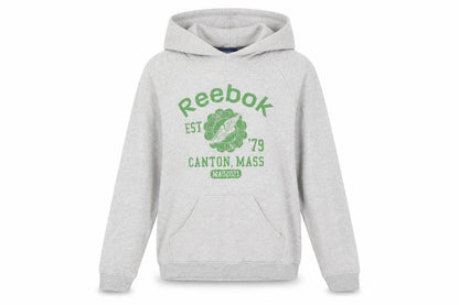 Reebok Women's Grey Pullover Hoodie Small Graphic Print Casual