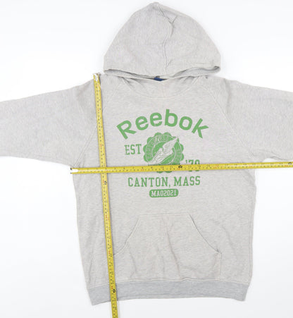 Reebok Women's Grey Pullover Hoodie Small Graphic Print Casual