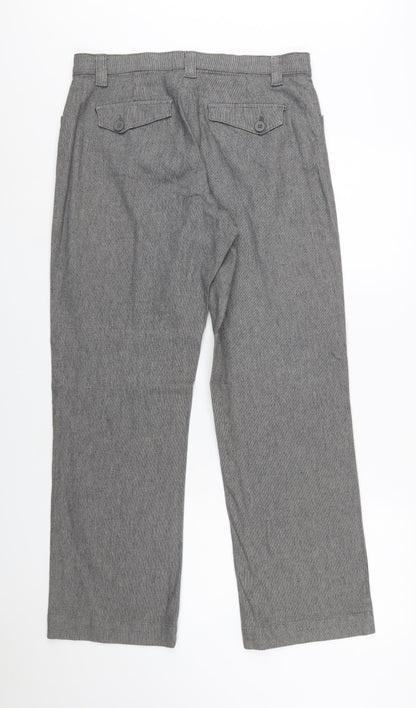 Lee Women's Grey Stretch Chino Trousers Size 10 Regular Fit