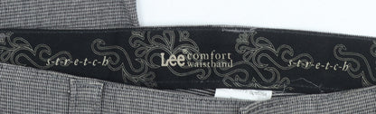 Lee Women's Grey Stretch Chino Trousers Size 10 Regular Fit