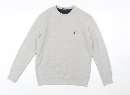 Nautica Men's Grey XS Crew Neck Cotton Blend Sweatshirt