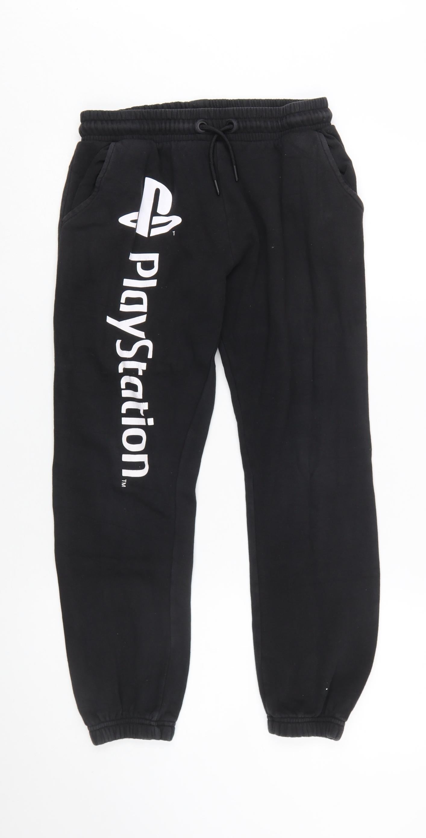 George PlayStation Boys Black Jogger Trousers 12-13 Years Cotton Blend