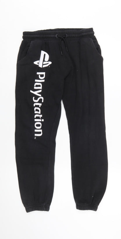 George PlayStation Boys Black Jogger Trousers 12-13 Years Cotton Blend