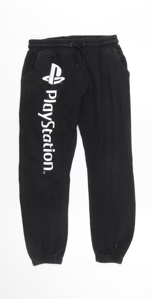 George PlayStation Boys Black Jogger Trousers 12-13 Years Cotton Blend