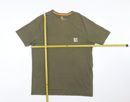 Carhartt Men's Green Relaxed Fit Cotton Short Sleeve T-Shirt M