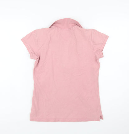 Hilfiger Denim Women's Pink Polo Shirt Medium Slim Fit Cotton