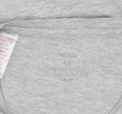 adidas Girls Grey Logo Short Sleeve T-Shirt Size M Lightweight Active Top