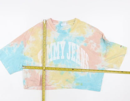 Tommy Jeans Women's Multicoloured Cropped T-Shirt M