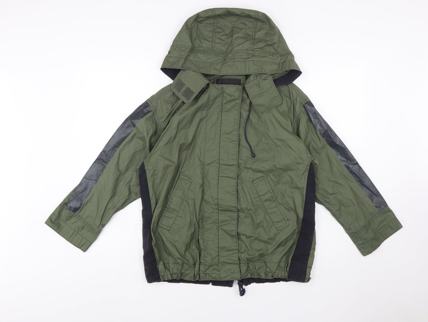 J.Crew Women’s Green Hooded Anorak Jacket XXS Cotton Zip