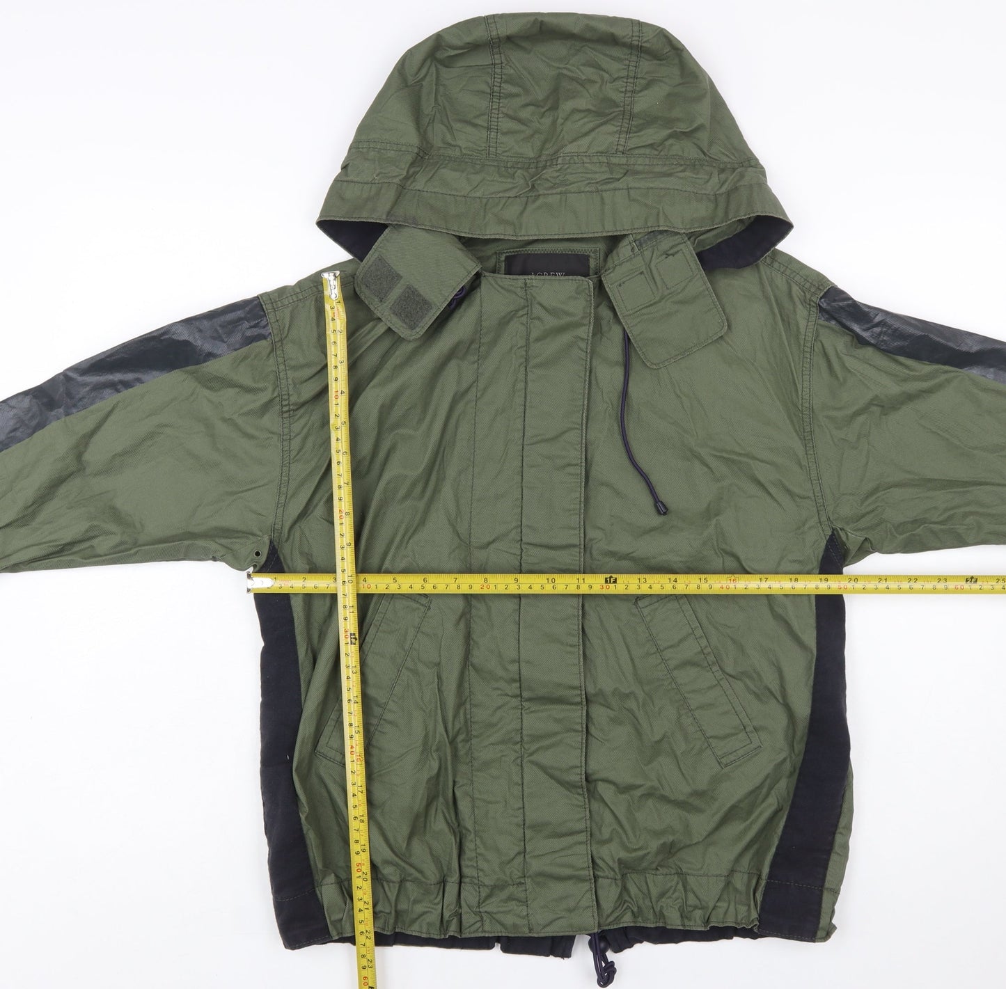 J.Crew Women’s Green Hooded Anorak Jacket XXS Cotton Zip