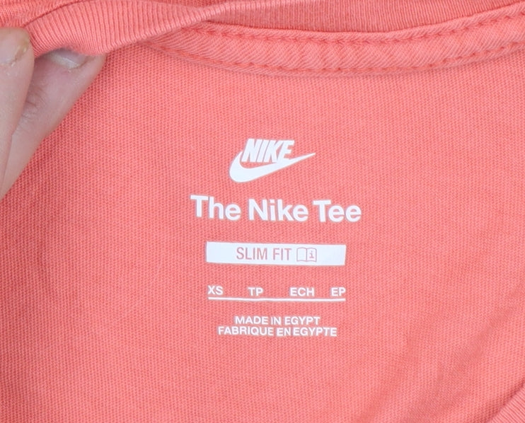 Nike Women’s Pink Slim Fit T-Shirt XS Crew Neck Short Sleeve