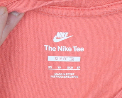 Nike Women’s Pink Slim Fit T-Shirt XS Crew Neck Short Sleeve