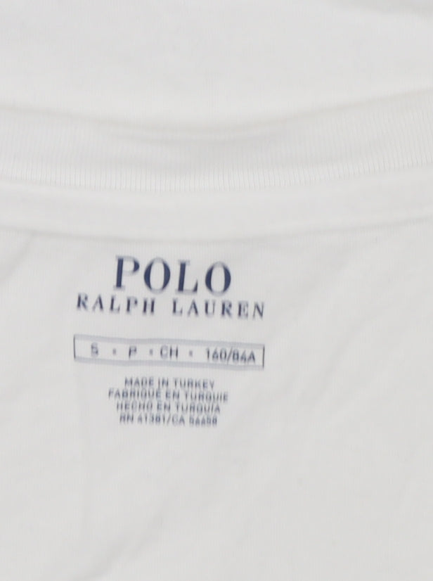Polo Ralph Lauren Women's White V-Neck Slim Fit Cotton T-Shirt Size S