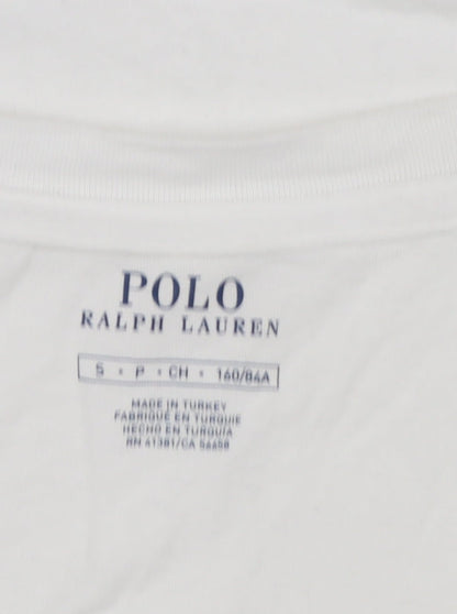 Polo Ralph Lauren Women's White V-Neck Slim Fit Cotton T-Shirt Size S