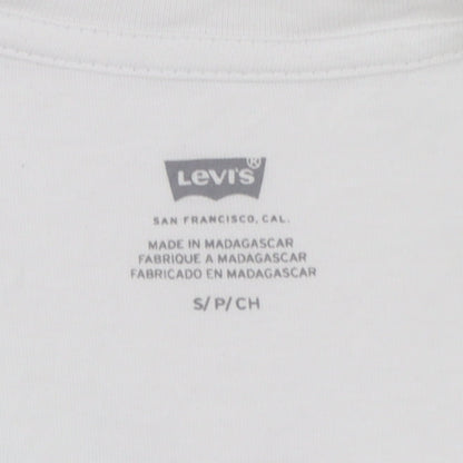 Levi's Women's White Floral Embroidered Cotton T-Shirt Size S