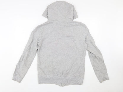 Adidas Women Grey Full Zip Hoodie with Purple Logo Size M
