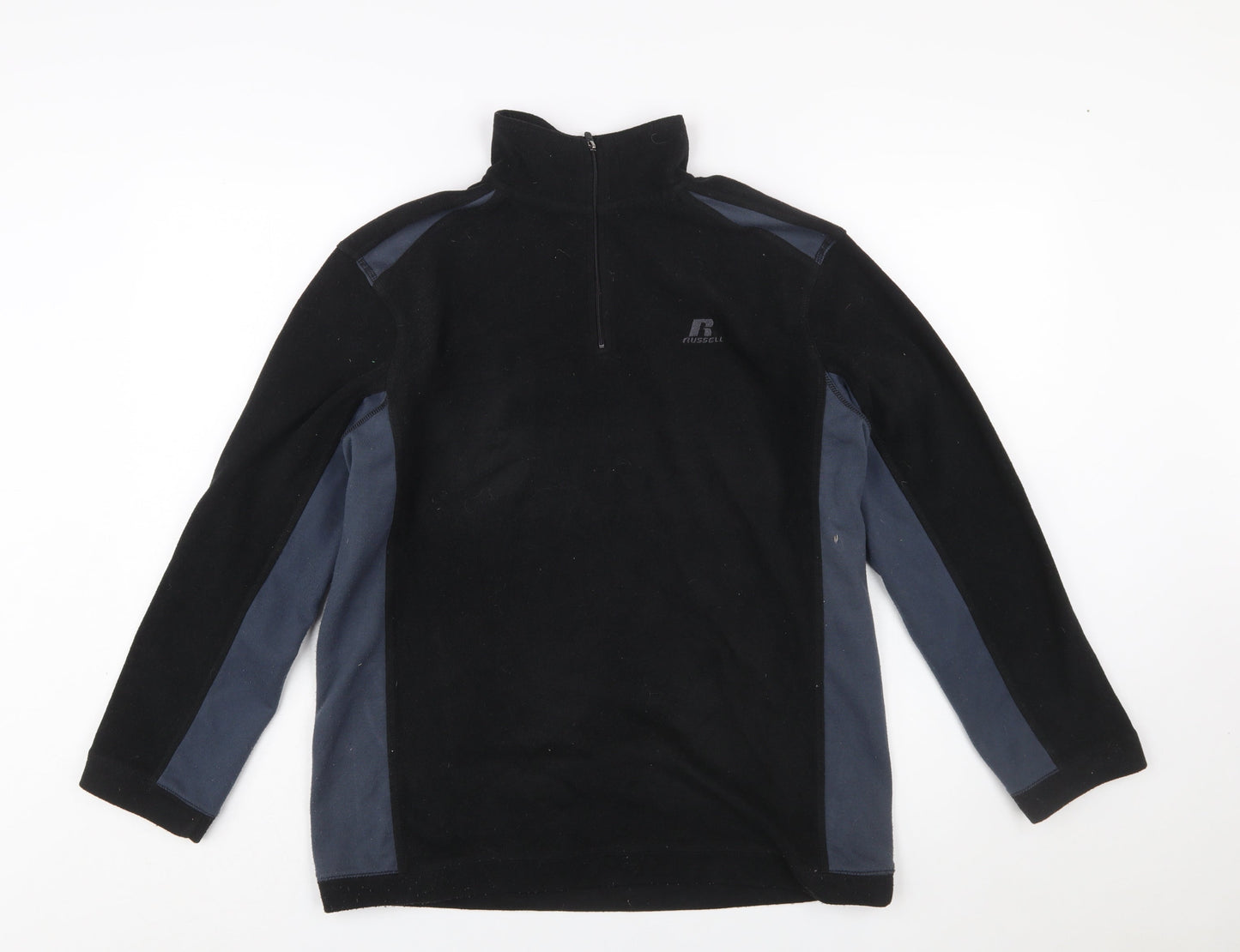 Russell Women's Black & Grey Fleece Pullover Sweatshirt L 14/16