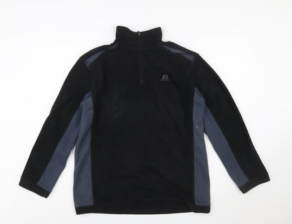 Russell Women's Black & Grey Fleece Pullover Sweatshirt L 14/16
