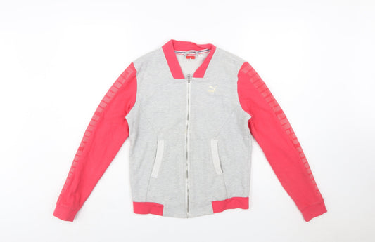 Puma Womens Grey & Pink Full Zip Sweatshirt Size 10 UK
