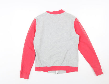 Puma Womens Grey & Pink Full Zip Sweatshirt Size 10 UK