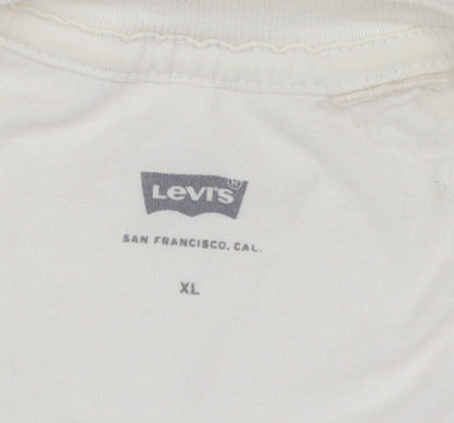 Levi's Women's White XL Short Sleeve Logo Cotton T-Shirt