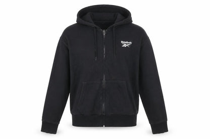 Reebok Womens Black Full Zip Hoodie Medium Hooded Sweatshirt