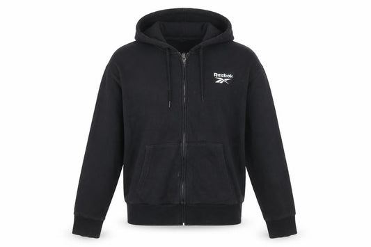 Reebok Womens Black Full Zip Hoodie Medium Hooded Sweatshirt