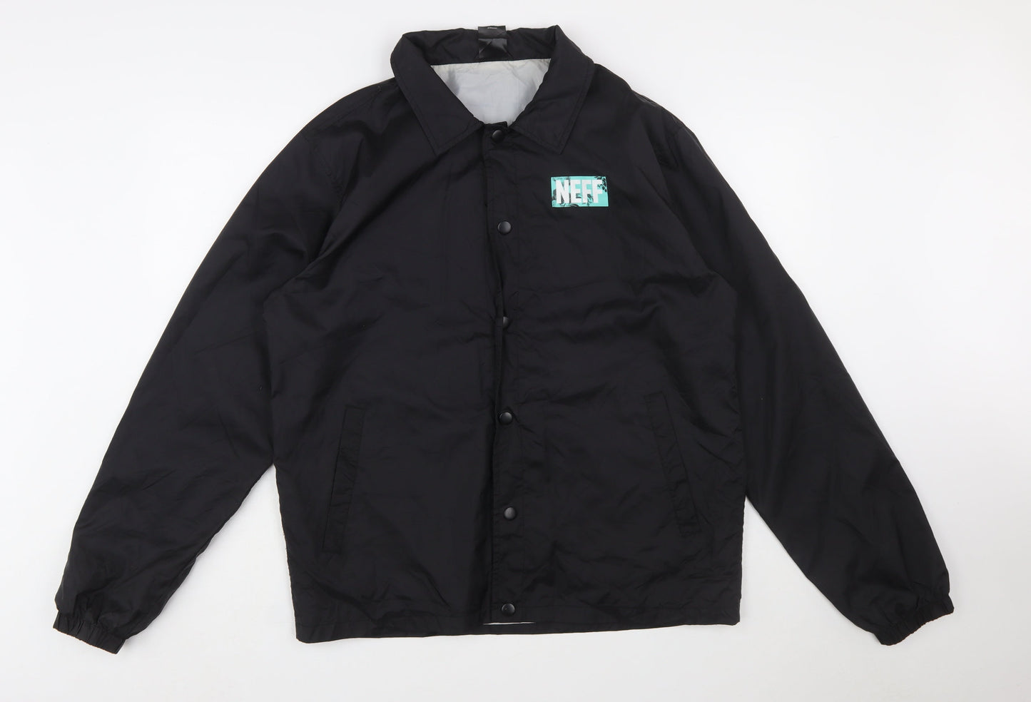 Neff Disney Men's Black L Coach Jacket Collared Lightweight Nylon