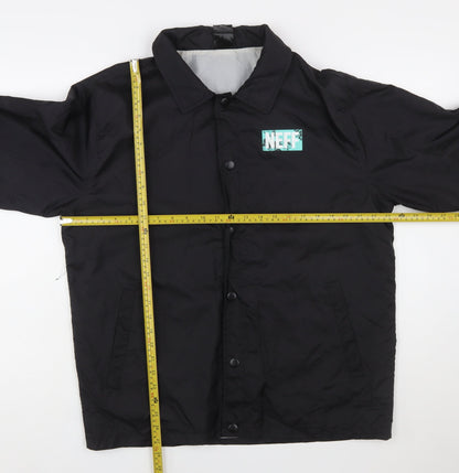 Neff Disney Men's Black L Coach Jacket Collared Lightweight Nylon