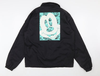 Neff Disney Men's Black L Coach Jacket Collared Lightweight Nylon