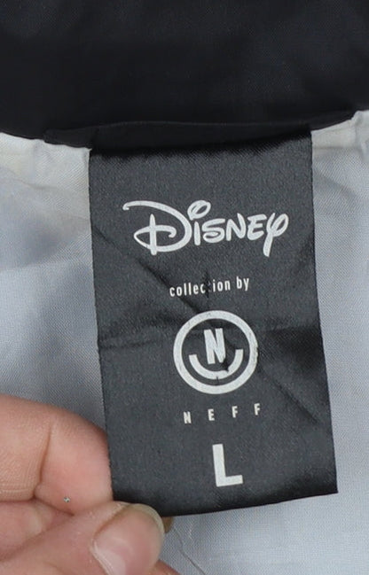 Neff Disney Men's Black L Coach Jacket Collared Lightweight Nylon