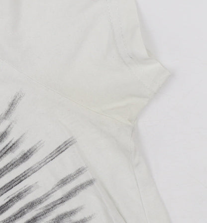 Desigual Women White Graphic Basic T-Shirt Size M