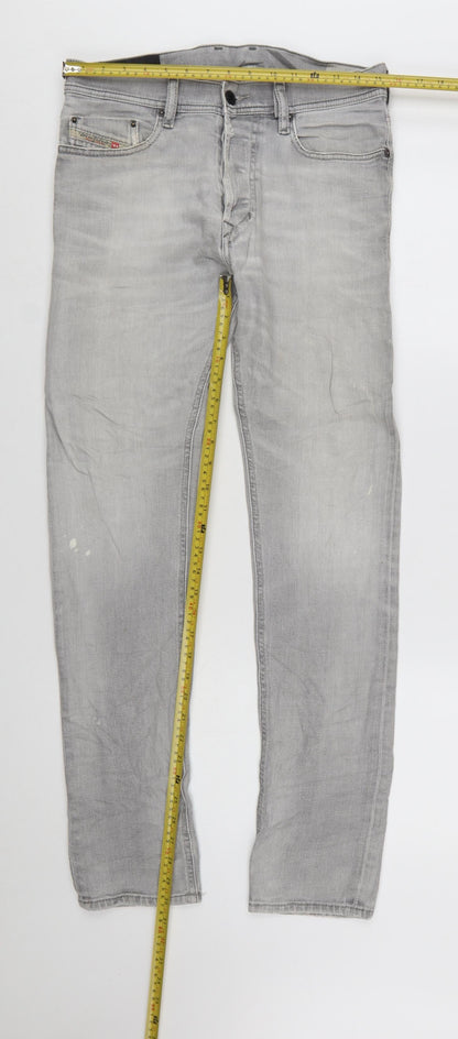 Diesel Industry Men's Grey Slim Fit Straight Leg Jeans Size 29