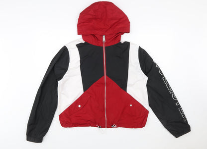Hollister Women Multicoloured L Windbreaker Jacket Hooded Logo Zip