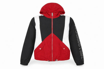 Hollister Women Multicoloured L Windbreaker Jacket Hooded Logo Zip