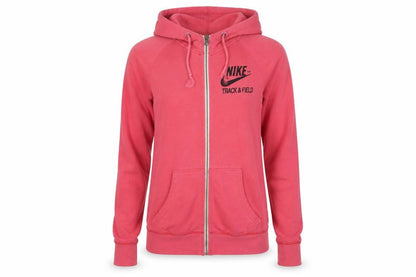 Nike Womens Pink Full Zip Hoodie XS Cotton Track & Field Sweatshirt