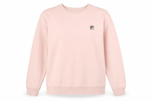 Front view of Fila Women Pink Crew Neck Pullover Sweatshirt, size L, Cotton Blend